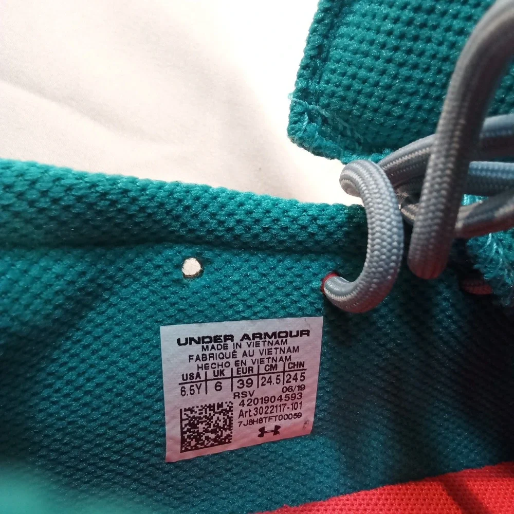 Under Armour Curry SC 3ZER0 IV Basketball‎ Shoes Teal/Gray Youth 6.5Y